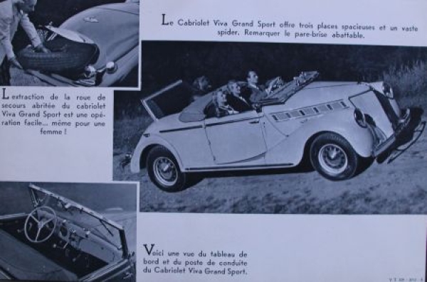 Renault Vivastella 6 Cylinder Modelprogram 1938 Carbrochure-Map (7741)